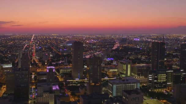 Havadan Panorama Kaydırma Sağ Downtown Miami Florida 60P — Stok video