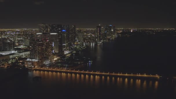 Аэровидео Miami Biscayne Bay Edgewater — стоковое видео