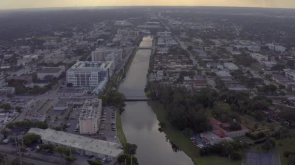 Luftbild Lichtungen Kanal Miami Florida — Stockvideo