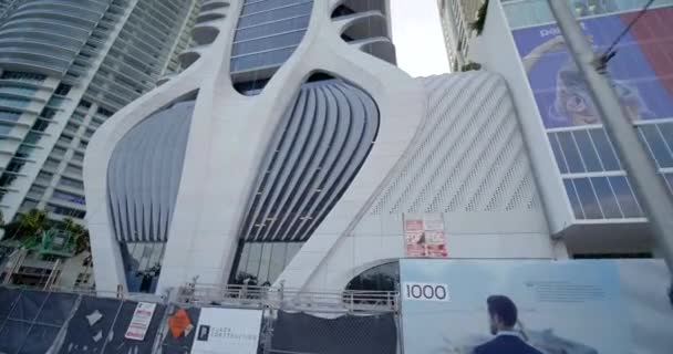 1000 Museum Downtown Miami Zaha Hadid Utveckling 60P — Stockvideo