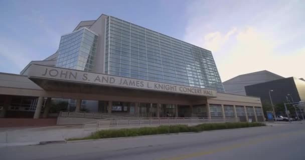 John James Knight Center Concert Hall Miami Movimento 60P Imagens — Vídeo de Stock