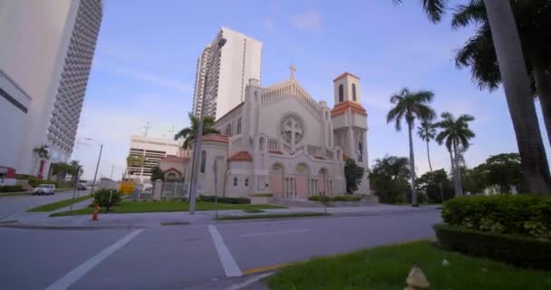 Motion Video Trinity Cathedral Miami Opened 1925 60P — Stock Video