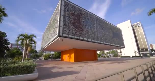 Motion Footage Bacardi Building Downtown Miami Abstrakt Arkitektur — Stockvideo