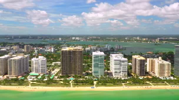 Légi Tengerparti Videó Bal Harbour Miami Beach 60P — Stock videók