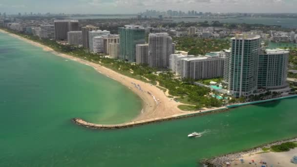 Fooage Verão Épico Miami Beach Drone Aéreo — Vídeo de Stock