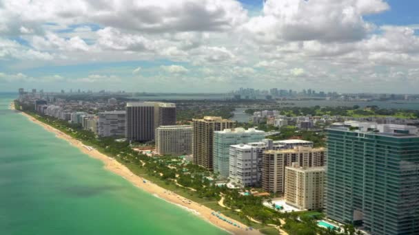 Edifícios Vídeo Aéreos Praia — Vídeo de Stock