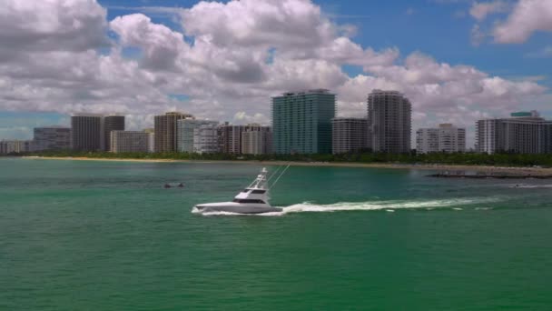 Flygvideo Yacht Miami — Stockvideo