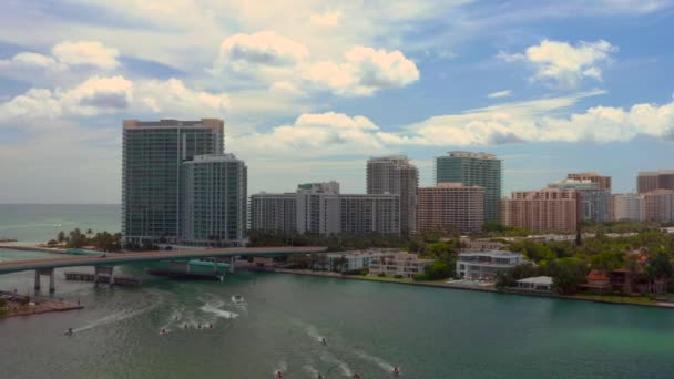 Antenne Miami Strand Szene Bal Hafen — Stockvideo