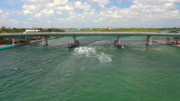 Wideo Lotnicze Jet Ski Wycieczka Miami — Wideo stockowe
