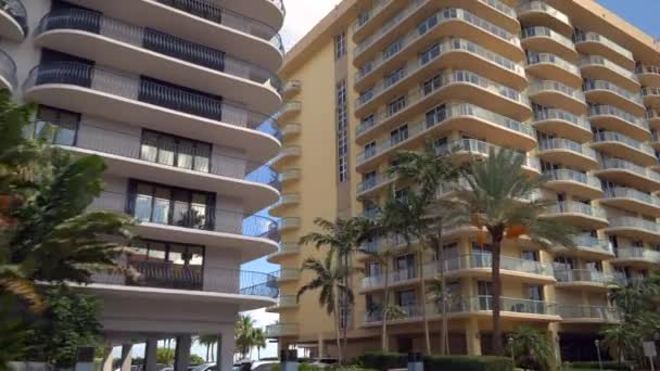 Vídeo Movimento Miami Beach Condomínios Apartamentos Residenciais — Vídeo de Stock