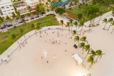 Miami Muscle Beach Ocean Drive Lummus Park hava fotoğrafı