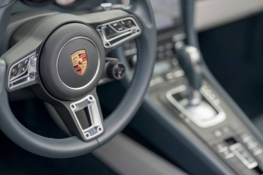 Porsche sports car steering wheel clipart