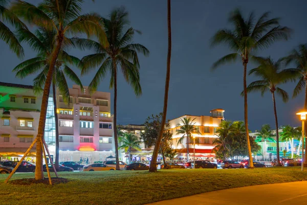 Nächte am Südstrand miami florida usa — Stockfoto