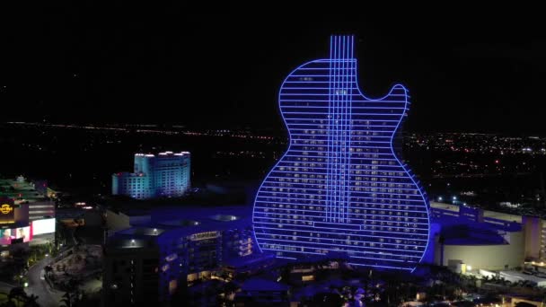 Edificio Forma Guitarra Hard Rock Hotel Davie Florida — Vídeos de Stock