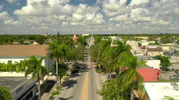 Luchtfoto Downtown Homestead Krome Avenue — Stockvideo