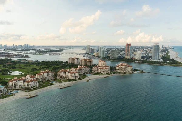 Drone antennes Miami Beach Fisher Island — Stockfoto
