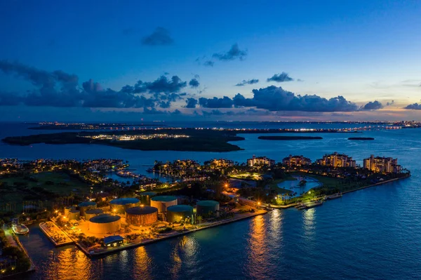 Luchtfoto van Fisher Island Miami Beach Fl — Stockfoto