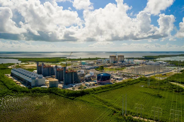 Fotografia aérea da fusão de geração de energia nuclear de Turkey Point — Fotografia de Stock