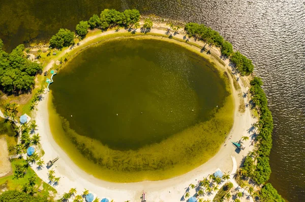 Swimming lagoon at Homestead Bayfront Park Miami Florida — Stock Photo, Image