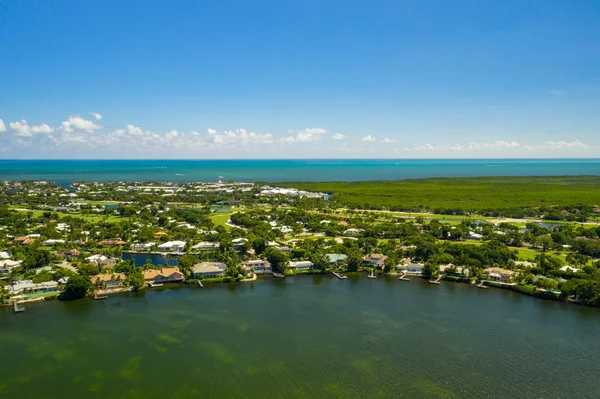 Drone aéreo foto Ocean Reef Club Key Largo Florida um upscale — Fotografia de Stock