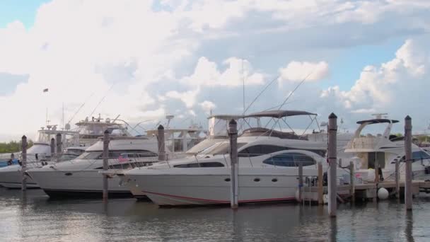 Luxusní Miami Jachty Stock Záběry — Stock video