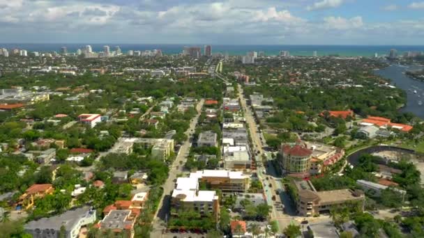 Voando Sobre Fort Lauderdale Tiro Com Drone Aéreo — Vídeo de Stock