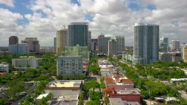 Légi Emelkedés Fort Lauderdale Belvárosa Felett — Stock videók