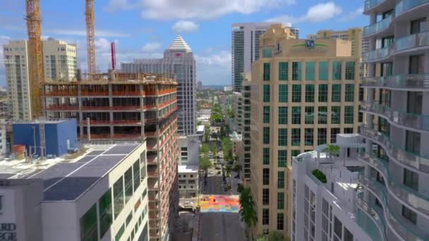 Innenstadt Fort Lauderdale Mit Luftdrohne Erschossen — Stockvideo