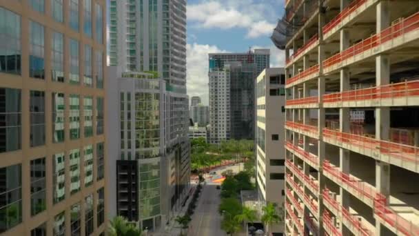 Aerial Downtown Fort Lauderdale Acercándose Bubier Park — Vídeos de Stock