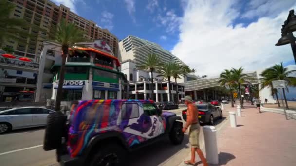 Motion Video Fort Lauderdale Beach Place Tiendas — Vídeo de stock