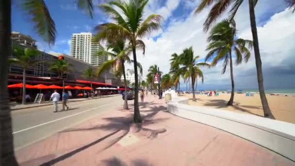 Running Fort Lauderdale Beach Boulevard Florida Usa — Stock Video