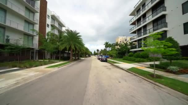 Rezidenční Čtvrť Fort Lauderdale Florida Isle Venice Drive Driving Plates — Stock video