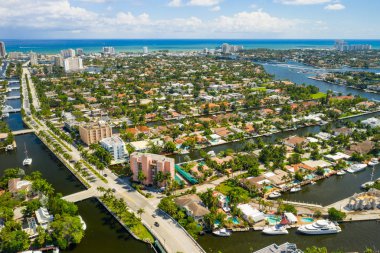 Hava fotoğrafı Las Olas Fort Lauderdale Florida lüks komşusu
