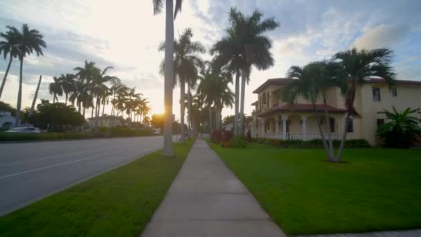 Barrio Residencial Atardecer Hollywood Lakes Usa — Vídeos de Stock