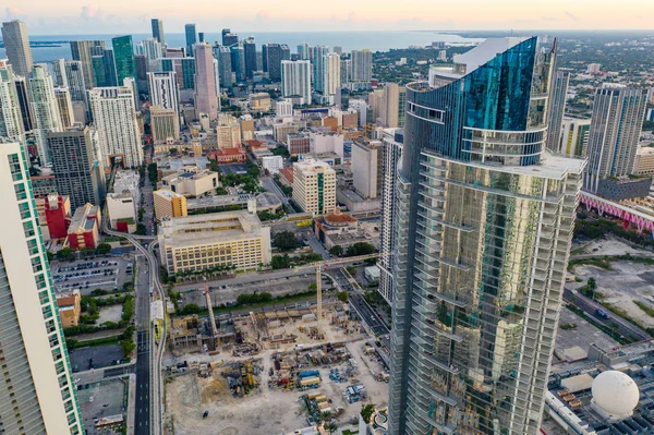 Paramount Miami Worldcenter aerial drone photo — Stock Photo, Image