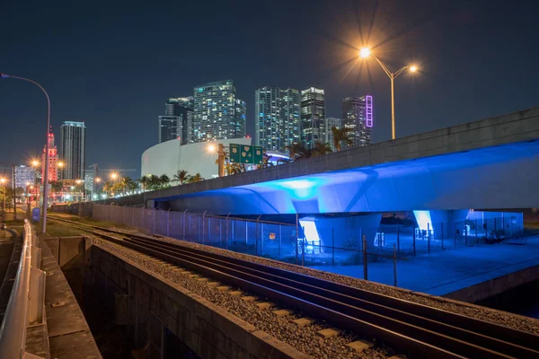 Luci al neon Downtown Miami Florida USA — Foto Stock