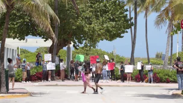 Miami Usa Maj 2020 Black Lives Matter Protest Miami Beach — Stockvideo