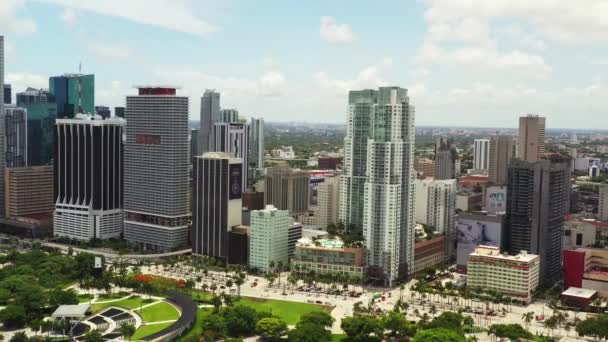 Ustanowienie Drona Strzał Downtown Miami — Wideo stockowe