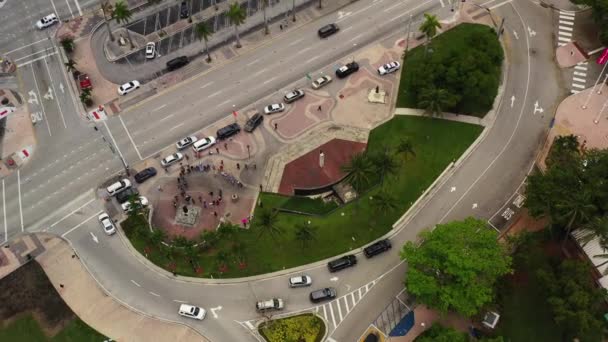 Aerial Drone Video Downtown Miami George Floyd Riots News Coverage — стокове відео