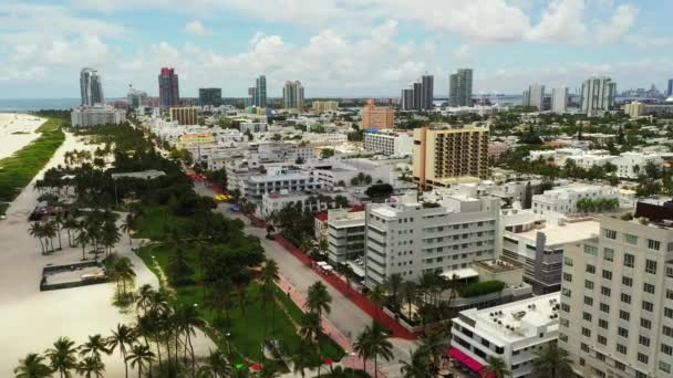 Aerial Miami Beach Video Hotels Gesloten — Stockvideo