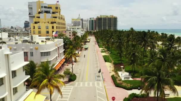 Ocean Drive Znovuotevření Cestovního Ruchu Během Coronavirus Covid Pandemie Záběr — Stock video