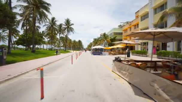 Miami Beach Fase Heropening Van Restaurants Hotels Ocean Drive Sociale — Stockvideo