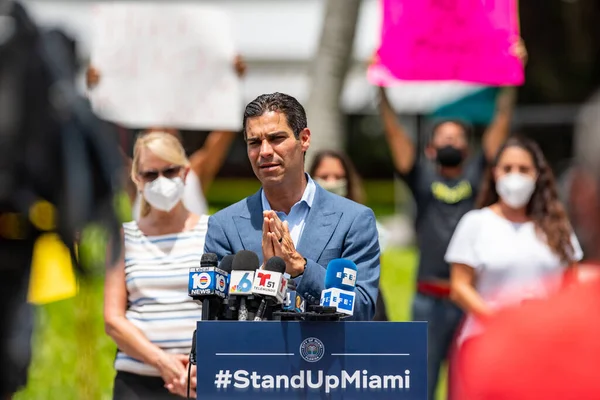 Miami Usa 2020 Június Francis Suarez Polgármester Beszédet Mond Miami — Stock Fotó