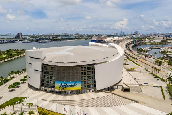 Miami Eua Junho 2020 American Airlines Arena Drone Aéreo Foto — Fotografia de Stock