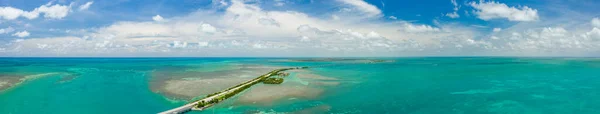 Florida Keys Overseas Highway Panorama Aérien Couleurs Saturées Photographie Paysage — Photo