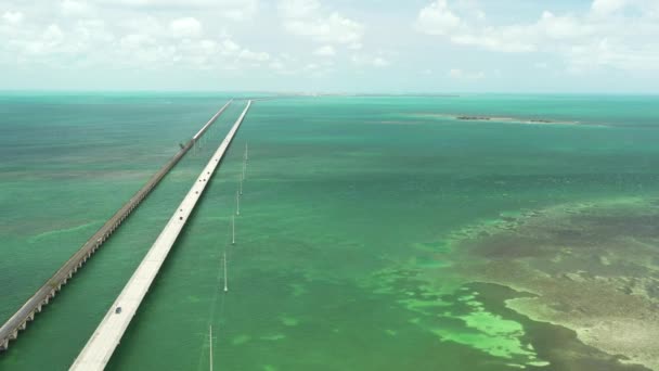 Drohnenvideo Über Meilen Brücke Florida Keys — Stockvideo