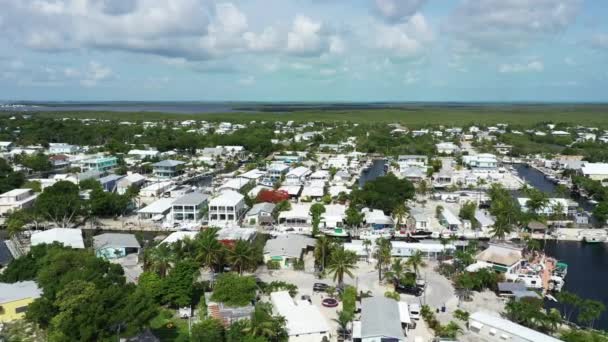 Immobilier Bord Mer Floride Keys Plan Drone Aérien — Video