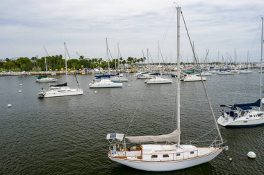 Körfezde bir grup yelkenli.