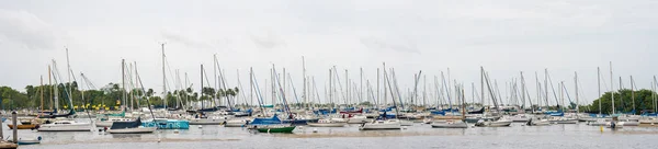 Vitorlás Hajók Vacsora Kulcs Miami Kókuszliget Szuper Panorámás Fotó — Stock Fotó