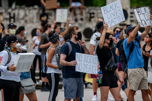 Miami Usa Czerwca 2020 Zdjęcie Protestów George Floyda Downtown Miami — Zdjęcie stockowe